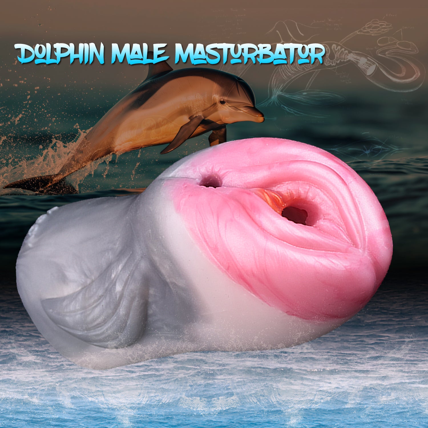 Dolphin Pussy Pocket Masturbator Male Sex Toy Fantasy Silicone  