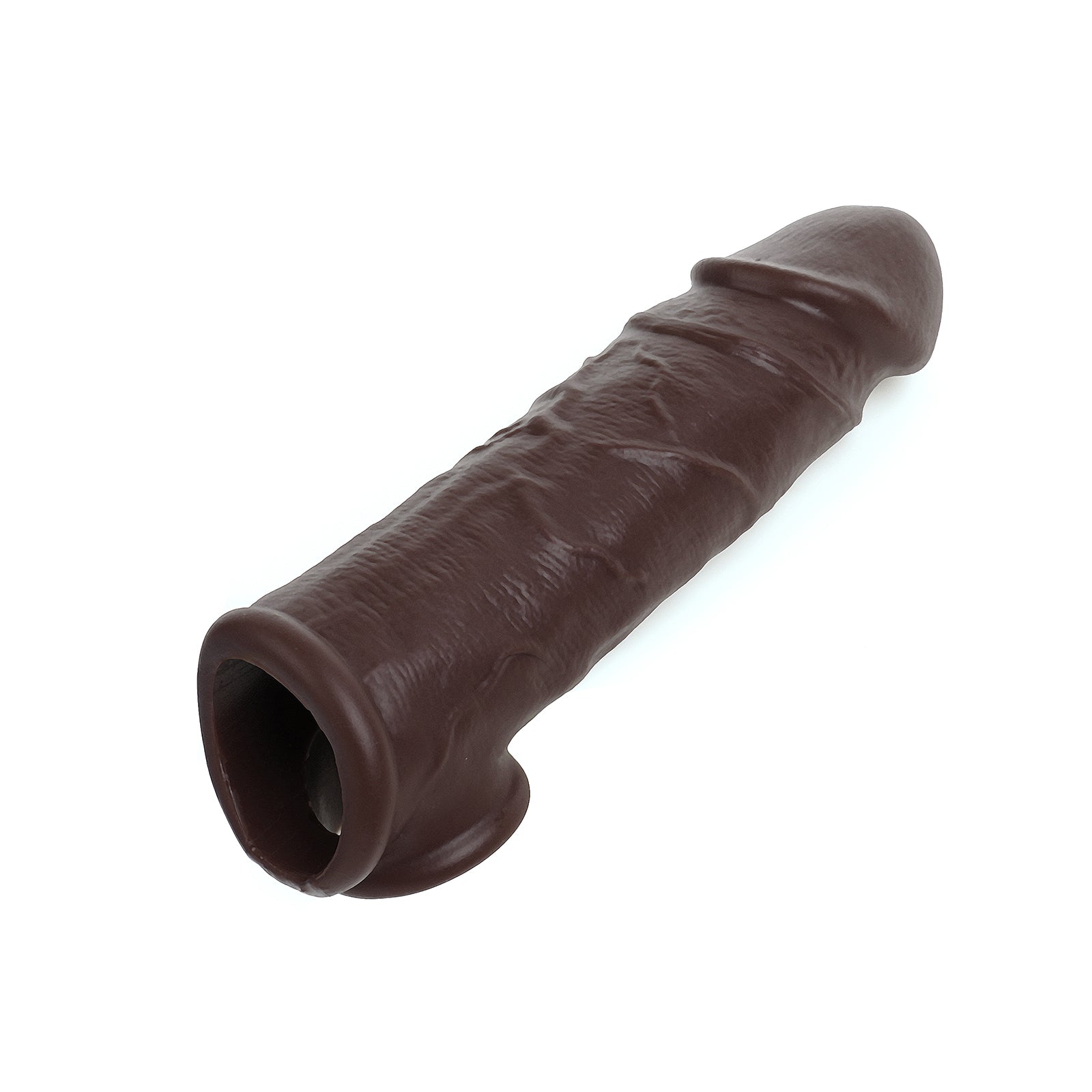 Ebony Realistic Dildo Cock Sleeve Extender - Life Size Silicone Penis –  Domlust