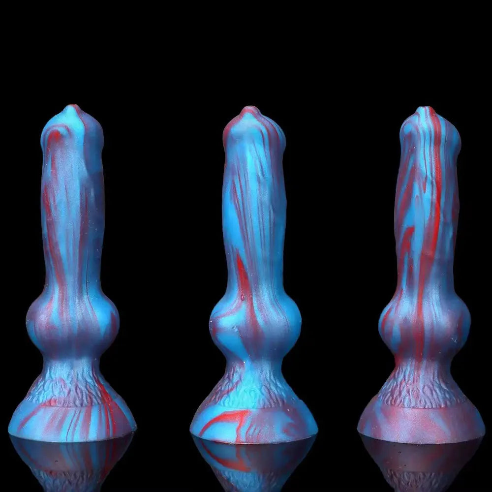 Small Dog Dildo - Colorful Silicone Knotted Animal Dildo Butt Plug Pro