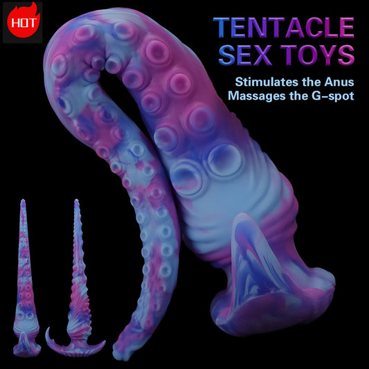 Godemiché anal extra long en forme de tentacule de poulpe - Monsterdildo en silicone - Jouet sexuel pour homme et femme