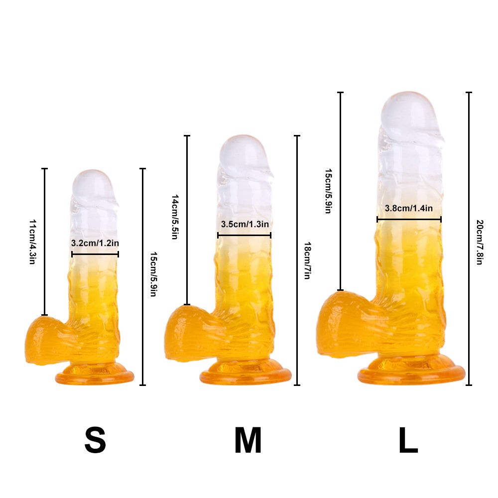 Colored Realistic Dildo Prostate Massager - Jelly Suction Cup Sex Toys for Men Women