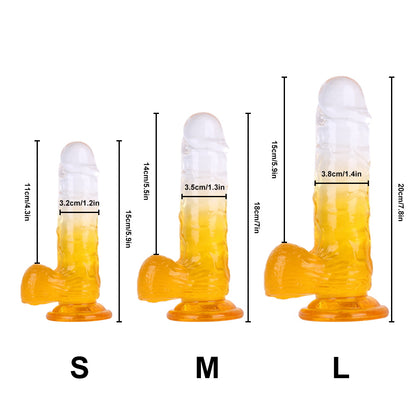 Colored Realistic Dildo Prostate Massager - Jelly Suction Cup Sex Toys for Men Women