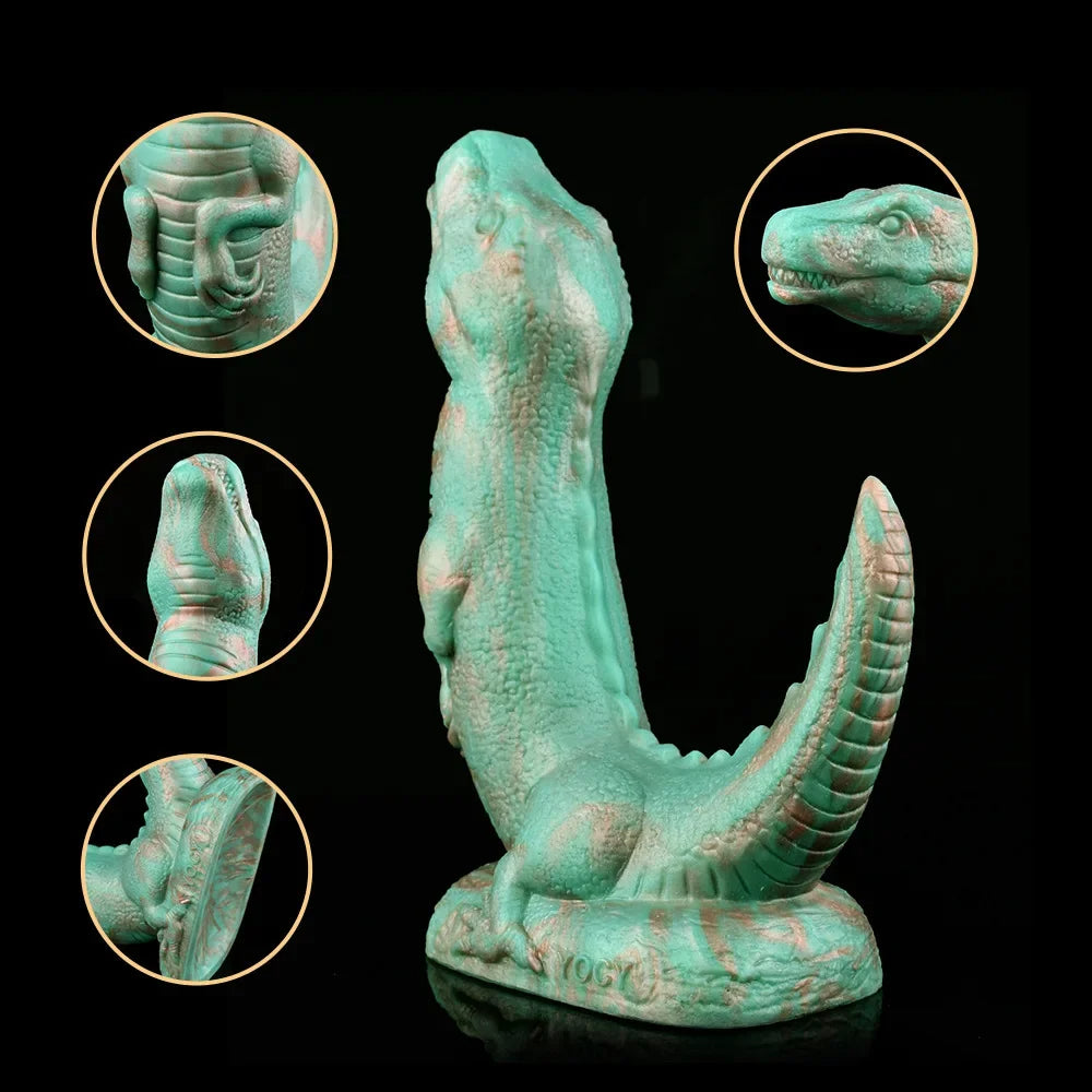 Godemiché monstre dinosaure sans bretelles, godemichet Anal en Silicone réaliste et exotique, jouet sexuel féminin