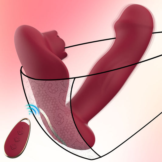 Fernbedienungs-G-Punkt-Klitorisvibrator – Rose Klitoris saugender Finger-Prostata-Massagegerät