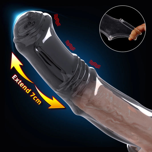 Horsedildo Cock Sleeve Sex Toy pour hommes - Préservatif pour retarder l'éjaculation avec anneau de pénis
