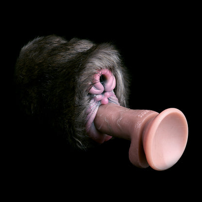 Rhino Pocket Pussy Masturbator Sex Toy for Men - Realistic Furry Silicone Vaginal Masturbation Cup