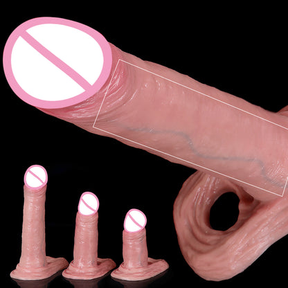 Realistic Cock Sleeve Mals Sex Toys - Lifelike Large Big Girth Silicone Penis Enlarger