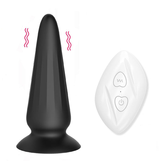 Vibrierender Analplug mit Fernbedienung – konischer Vaginal- und Analstimulator, Prostatamassagegerät