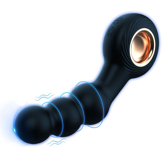 Masseur de prostate à perles anales - Vibromasseur anal pour point G avec gode vibrant portatif