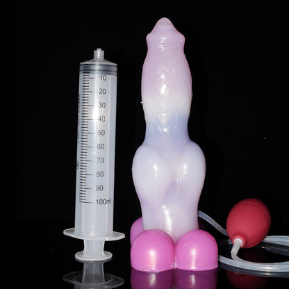 Squirting Dog Dildo Butt Plug - Monsterdildo Vaginal-Anal-Stimulator Silikon Sexspielzeug für Frauen