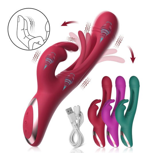 Vibromasseur clitoridien pour point G de lapin – Gode vibrant, masseur de prostate à battements de chatouilles