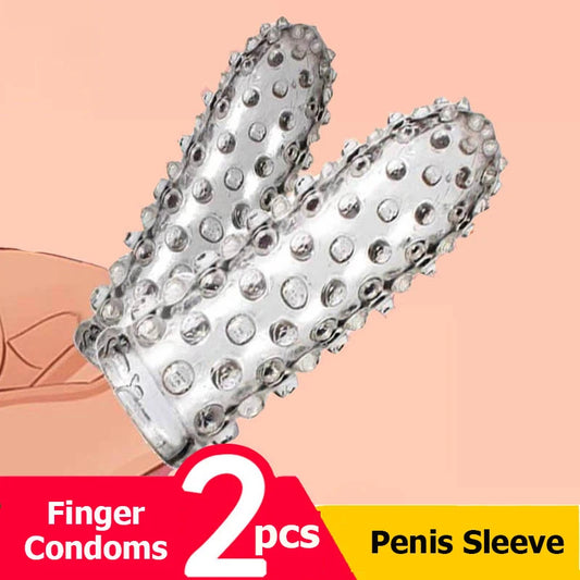 Knotted Cock Sleeve Sex Toy for Men - Delay Ejaculation Finger Condom Set