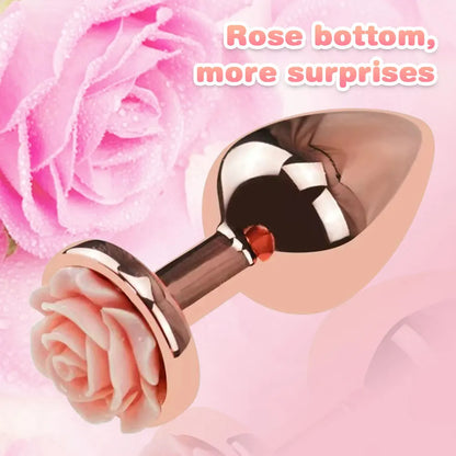 Plug anal en or rose - 3pcs plug anal en métal jouets sexuels pour hommes femmes débutants