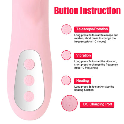 Clit Clamps Thursting Vibrateur - Gode réaliste Heat Sex Toys pour femmes
