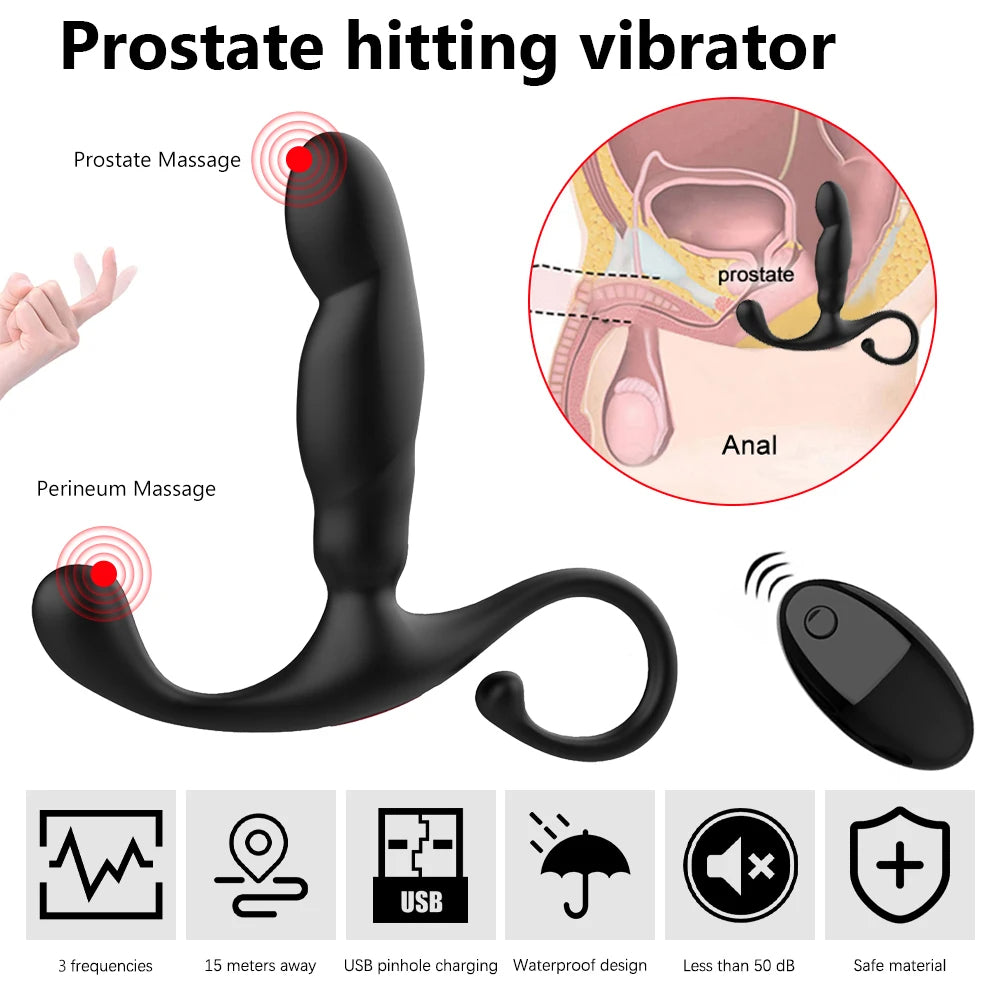 Remote Controlled Prostate Massager - Finger Prostate Massage Anal Plug Sex Toy