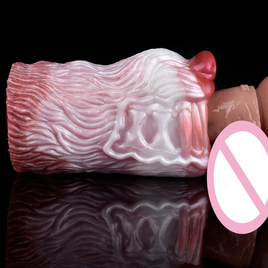 Wolf Vagina Pocket Pussy Jouets sexuels masculins - Silicone Animale Oral Penis Masturbation Cup