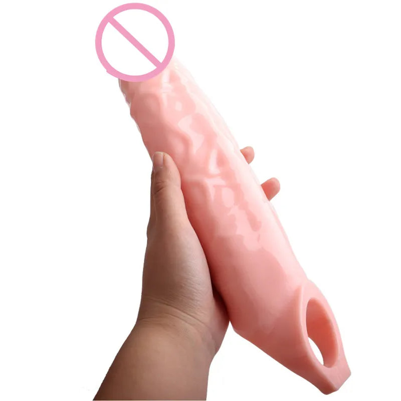 Big Cock Sleeve Penis Extender Male Sex Toy - Silicone Réaliste Gode Préservatif Retarder L'éjaculation