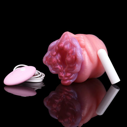 Monster Pussy Pocket Vibrating Bullet Masturbation Cup - Silicone Beast Vaginas Blowjob Masturbator