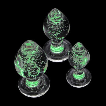 Leuchtender Analplug aus Glas – erotischer Schmuck, Analperlen, Buttplug