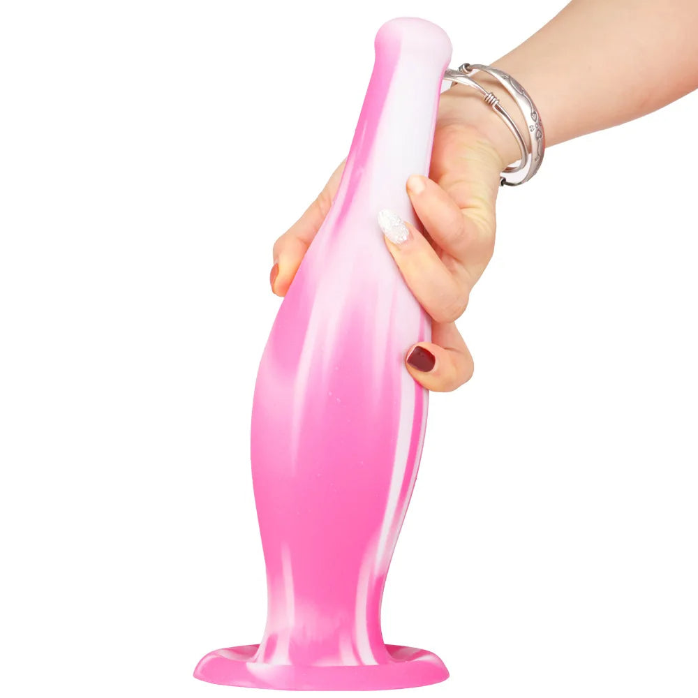 Fantasy Bowling Analdildo Butt Plug - Exotisches Farbmisch-Sexspielzeug aus Silikon für Frauen