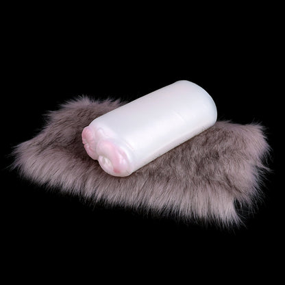 Tasse de masturbation de chatte de poche de lapin à fourrure - Jouet sexuel de massage de pénis de vagin animal pour hommes