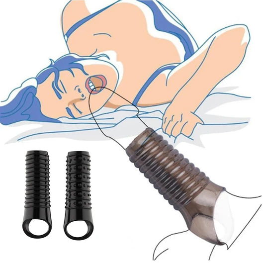 Stretchy Cock Sleeve Condom Male Sex Toy - Penis Delay Ejaculation Enlarger