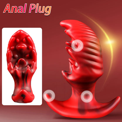 Exotischer Monsterdildo-Buttplug – Fantasy-Analdilatator mit Knoten, Vagina-Prostata-Massagegerät