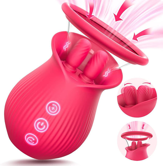 Nippel-Klitoris-Stimulator – Doppelzunge, rotierend, Lecken, Oral, Saugen, weibliches Sexspielzeug