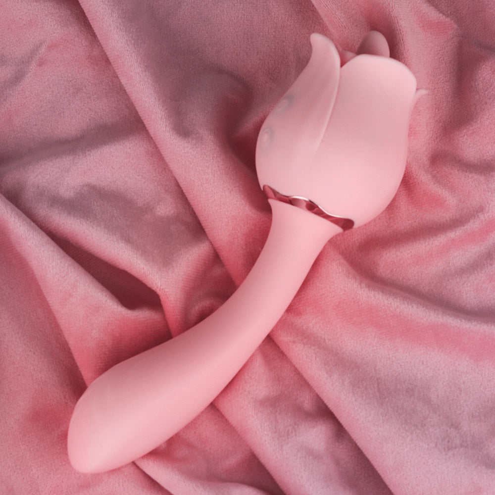 Double gode Anal vibrateur point G stimulateur de clitoris-langue léchant Rose jouet femmes vibrateur
