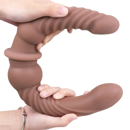 Godemichet anal réaliste à double extrémité - Gode fantaisie en silicone Jouets sexuels anaux pour couple