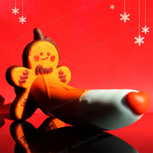 Colorful Strap On Dildo Butt Plug - Gingerbread Man Silicone Realistic Dildos Anal Toy