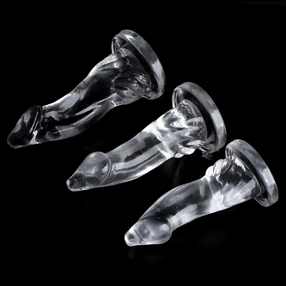 Godemichet anal en silicone - Godes réalistes en gelée, jouets sexuels anaux vaginaux