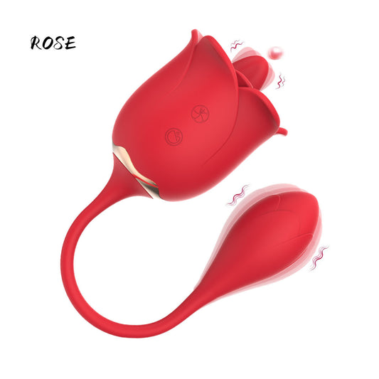 Doppelend-Klitorislecken, vibrierendes Ei, Rosen-Sexspielzeug – G-Punkt-Klitoris-Frauenvibrator