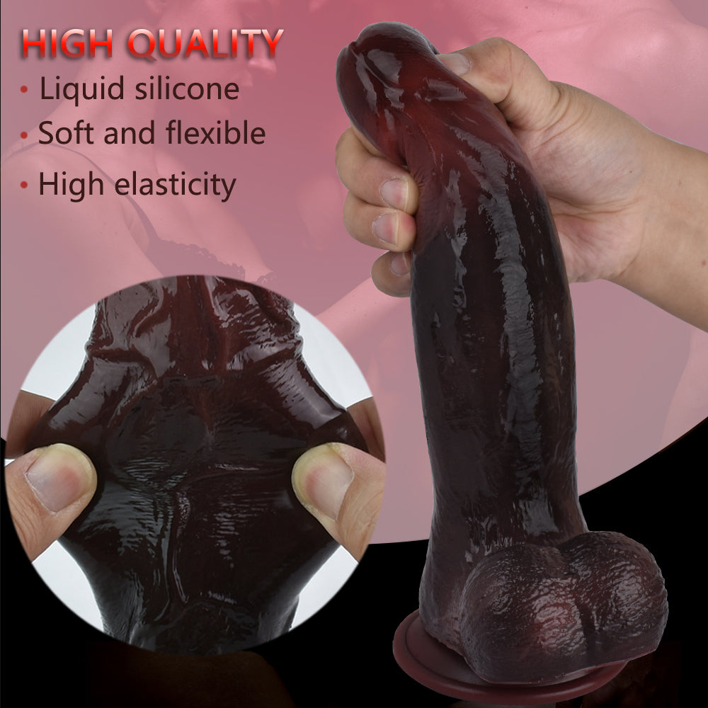 Ebony Thrusting Dildo Vibrating Butt Plug - Remote Control Realistic Anal Dildos Womoen Sex Toy