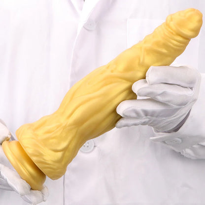Goldener Monsterdildo-Buttplug – Exotischer geknoteter Analdildo, Vaginal-Prostata-Sexspielzeug