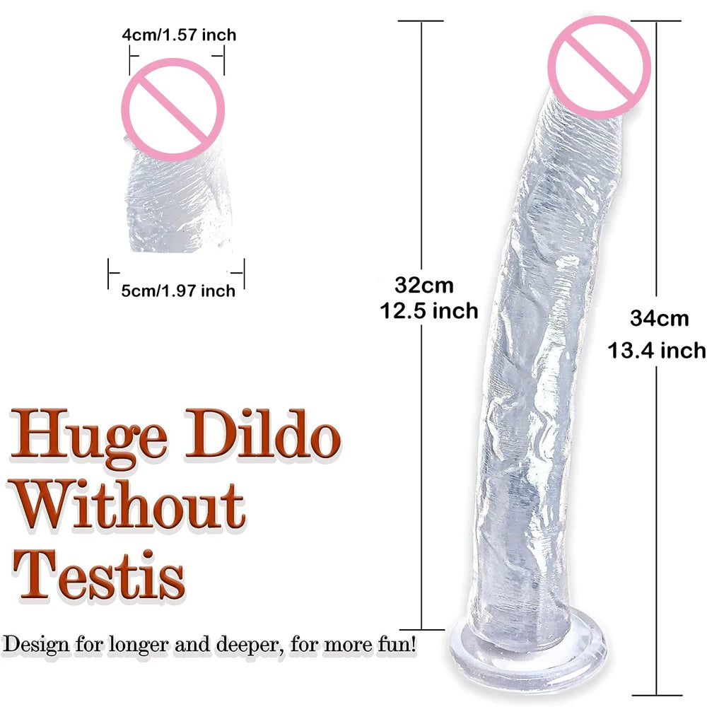 13 Zoll langer realistischer Dildo-Buttplug - Strapon-Dildos mit Saugnapf, Sexspielzeug