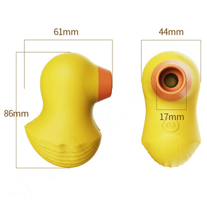 Jouets sexuels féminins à succion clitoridienne - Suceur d'orgasme de clitoris de canard jaune portable