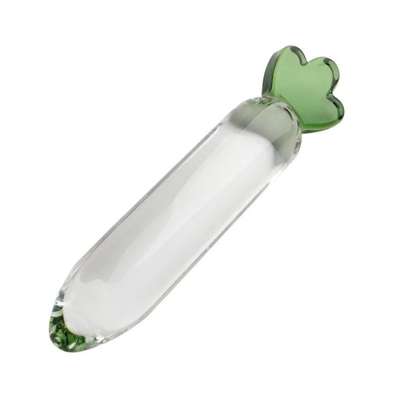 Glasdildo-Buttplug – pflanzlicher Kristall-Analdildo, Vagina-Prostata-Massagegerät