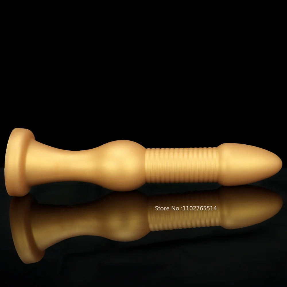 Riesiger Analdildo aus Silikon – geknotetes G-Punkt-Prostatamassagegerät mit Saugnapf, Sexspielzeug