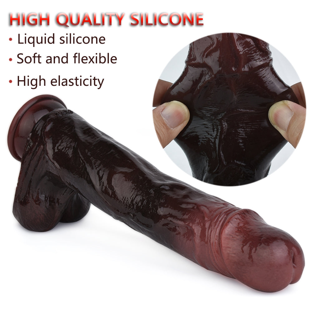 Remote Control Black Anal Dildo - 9-inch Realistic Thrusting Prostate Massager Women Vibrator