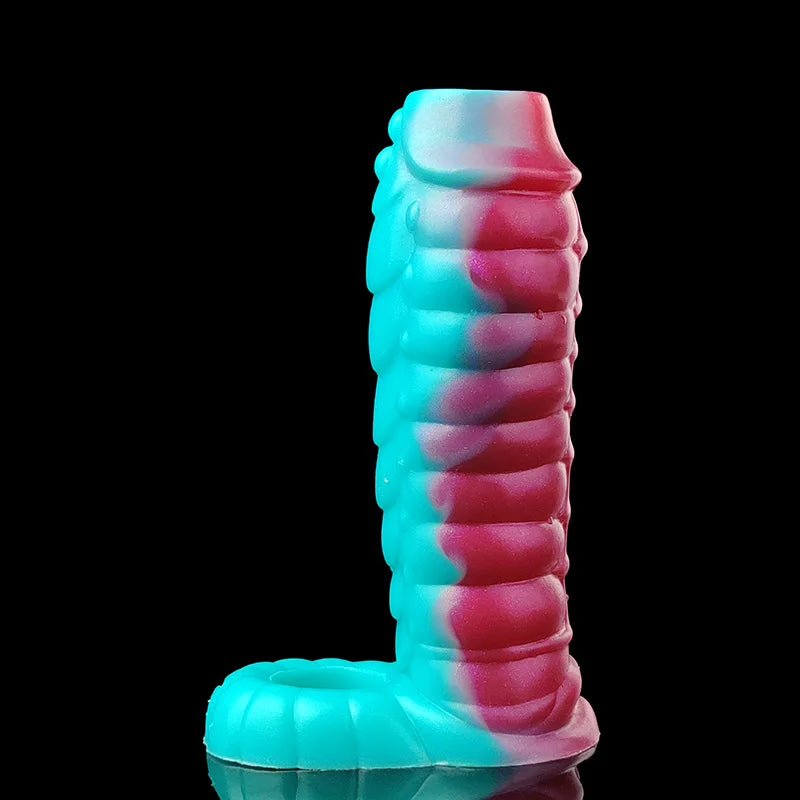 Monsterdildo Penis Sleeve - Agrandisseur en silicone Cock Ring Retarder l'éjaculation Jouets sexuels masculins
