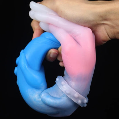 Double End Fist Dildo Butt Plug - Fantasy Colored Silicone Sex Toys for Women Lesbian