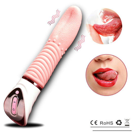 Zunge leckender Klitorisvibrator – realistische Klitoris-Nippelklemmen, weibliches Sexspielzeug