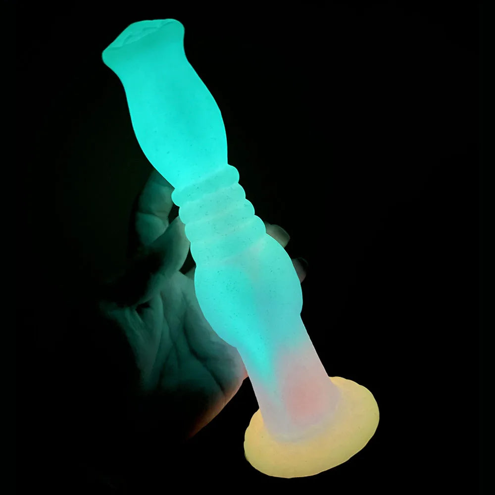 Exotic Monster Horse Dildo Butt Plug - Luminous Animal Dildos Long Anal Sex Toys