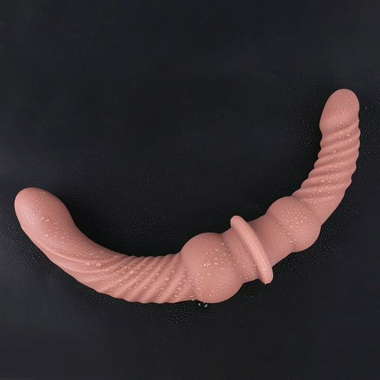 Double End Realistic Dildos Butt Plug - Silicone Fantasy Dildo Anal Sex Toys for Couple