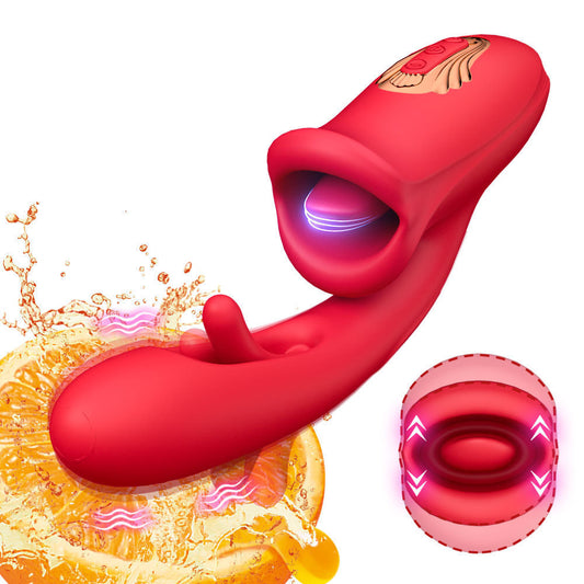 G Spot Vibrateur Clit Langue Oral Sex Toys - Double Fin Chatouillement Battement Femmes Vibrateur