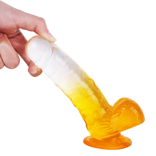 Farbiger realistischer Dildo-Prostatamassager - Jelly-Saugnapf-Sexspielzeug für Männer und Frauen