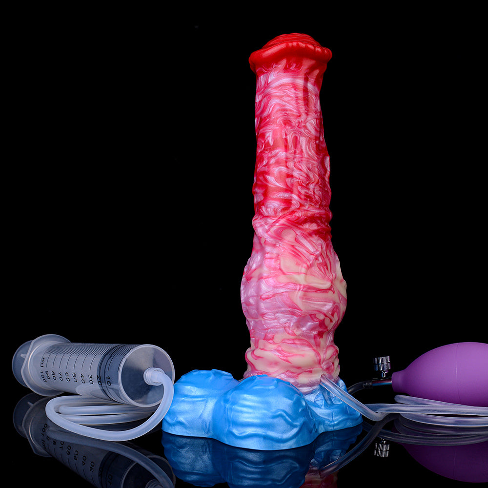 Inflatable Squirting Horse Dildo Butt Plug - Fantasy Monsterdildo Anal Sex Toys for Men Women