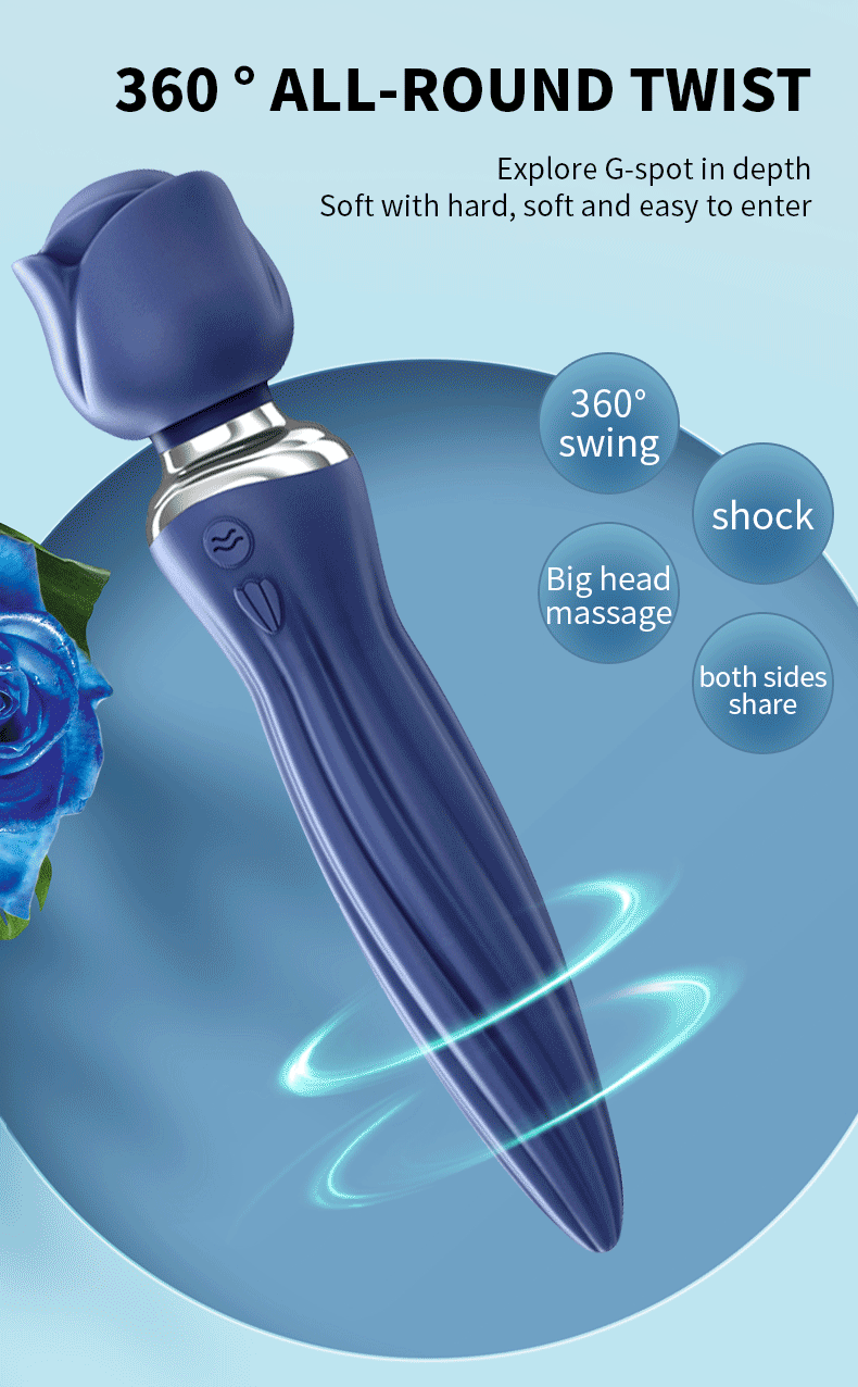 Godemichet anal vibrant télécommandé - Rotation à 360° G Spot Rose Poignée Masseur de prostate