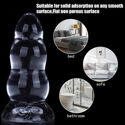 Gros godes géants en silicone - Plug anal énorme en gelée transparente avec ventouse forte